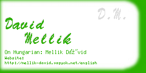 david mellik business card